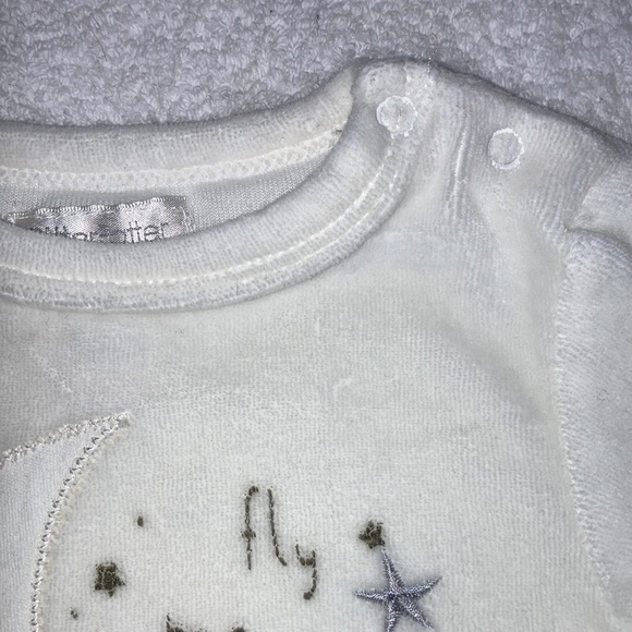 Pitter patter fly me to the moon cream unisex fleece sleeper one piece 0/3m - Picture 4 of 6